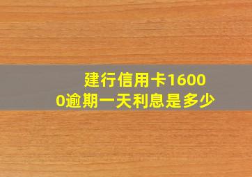 建行信用卡16000逾期一天利息是多少