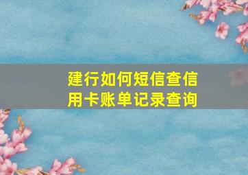 建行如何短信查信用卡账单记录查询