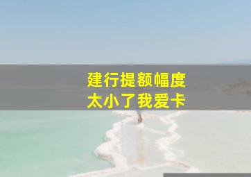 建行提额幅度太小了我爱卡