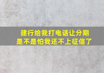 建行给我打电话让分期是不是怕我还不上征信了