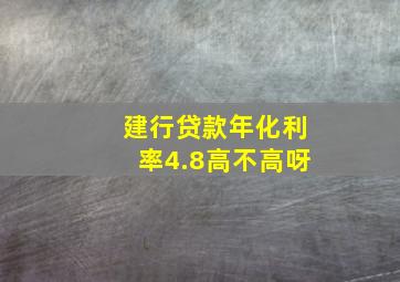 建行贷款年化利率4.8高不高呀