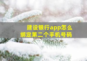 建设银行app怎么绑定第二个手机号码