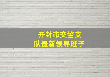 开封市交警支队最新领导班子