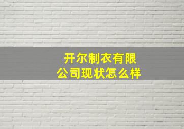 开尔制衣有限公司现状怎么样