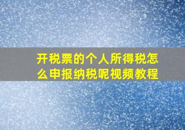 开税票的个人所得税怎么申报纳税呢视频教程