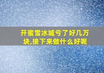 开蜜雪冰城亏了好几万块,接下来做什么好呢