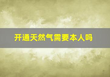 开通天然气需要本人吗