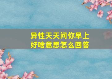 异性天天问你早上好啥意思怎么回答