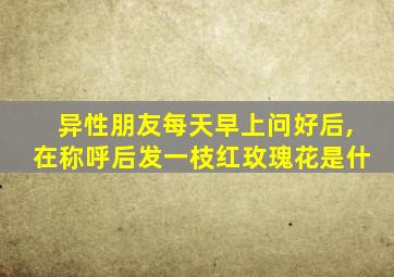 异性朋友每天早上问好后,在称呼后发一枝红玫瑰花是什