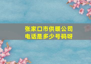 张家口市供暖公司电话是多少号码呀