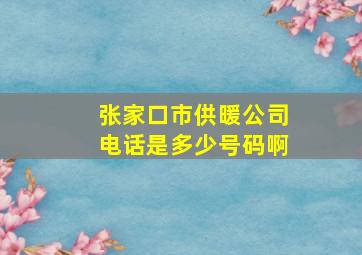 张家口市供暖公司电话是多少号码啊