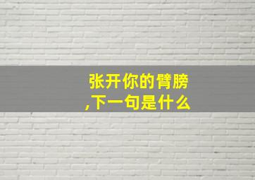 张开你的臂膀,下一句是什么