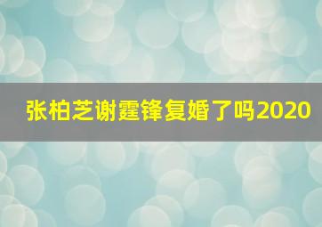 张柏芝谢霆锋复婚了吗2020