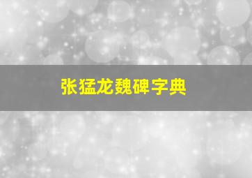 张猛龙魏碑字典