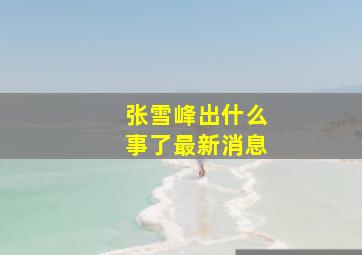 张雪峰出什么事了最新消息