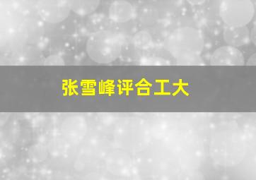 张雪峰评合工大