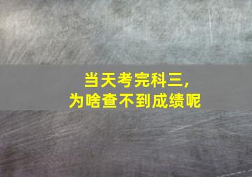 当天考完科三,为啥查不到成绩呢