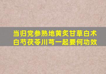 当归党参熟地黄炙甘草白术白芍茯苓川芎一起要何功效