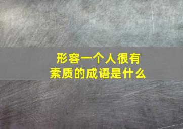 形容一个人很有素质的成语是什么