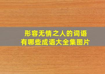 形容无情之人的词语有哪些成语大全集图片