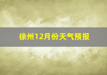 徐州12月份天气预报