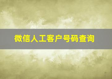 微信人工客户号码查询