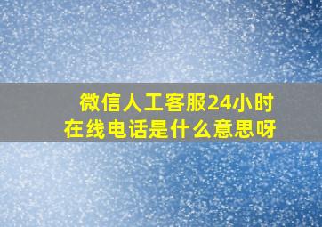 微信人工客服24小时在线电话是什么意思呀