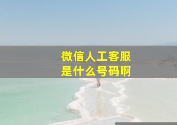 微信人工客服是什么号码啊