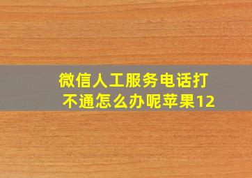 微信人工服务电话打不通怎么办呢苹果12