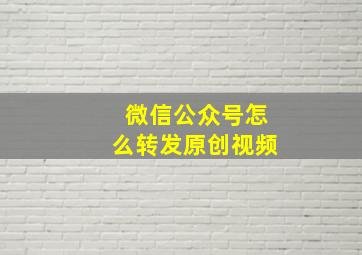 微信公众号怎么转发原创视频