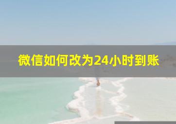 微信如何改为24小时到账