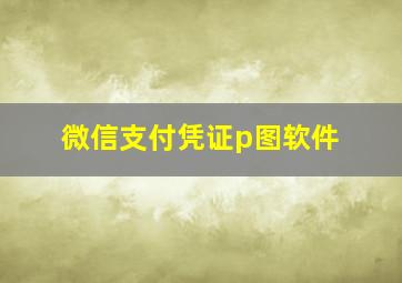 微信支付凭证p图软件