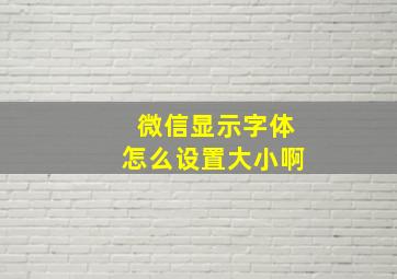 微信显示字体怎么设置大小啊