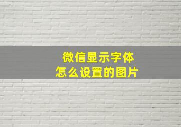 微信显示字体怎么设置的图片