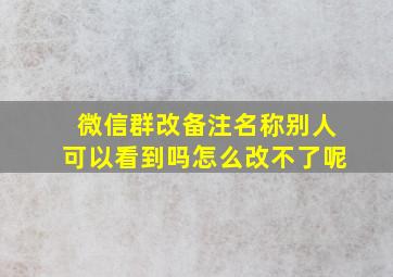 微信群改备注名称别人可以看到吗怎么改不了呢