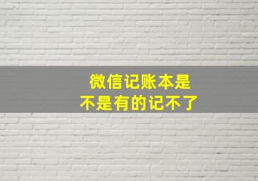 微信记账本是不是有的记不了