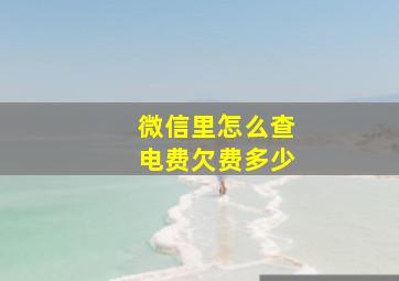 微信里怎么查电费欠费多少