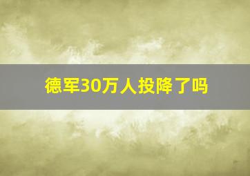 德军30万人投降了吗