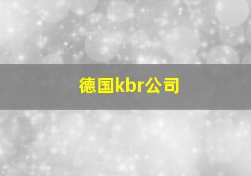 德国kbr公司