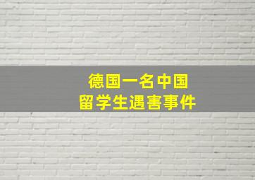 德国一名中国留学生遇害事件