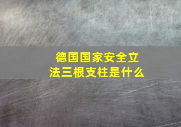 德国国家安全立法三根支柱是什么