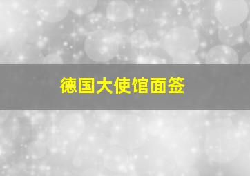 德国大使馆面签