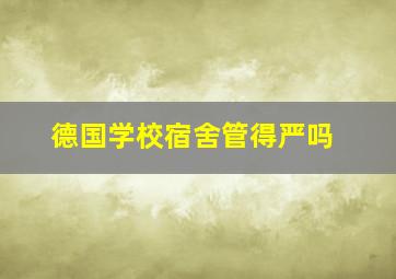 德国学校宿舍管得严吗