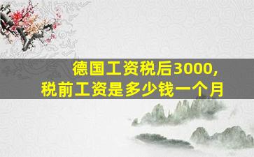 德国工资税后3000,税前工资是多少钱一个月