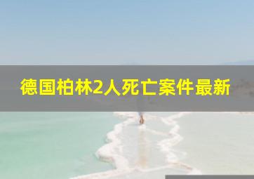 德国柏林2人死亡案件最新