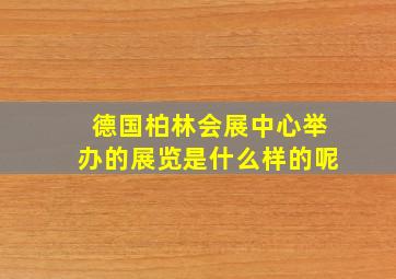 德国柏林会展中心举办的展览是什么样的呢