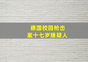 德国校园枪击案十七岁嫌疑人