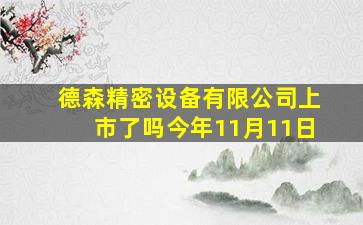 德森精密设备有限公司上市了吗今年11月11日