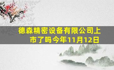 德森精密设备有限公司上市了吗今年11月12日