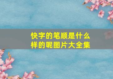 快字的笔顺是什么样的呢图片大全集